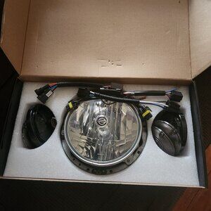 HARLEY DAVIDSON 7 Inch Deluxe Chrome Fatboy Lights NEW in box